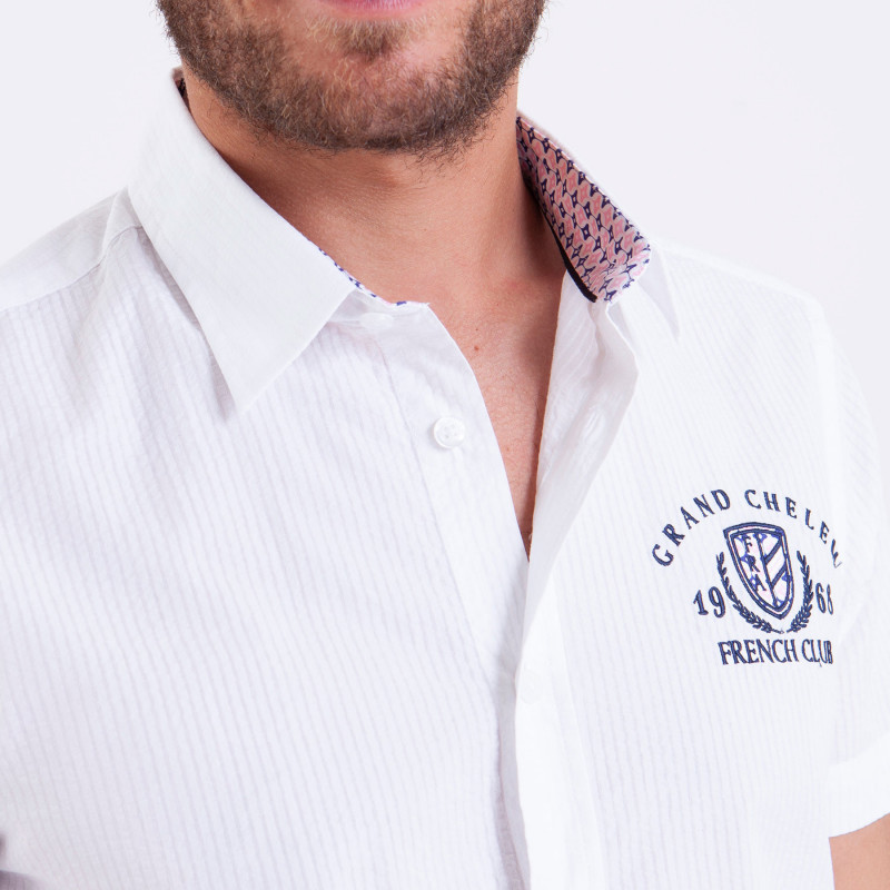 Chemise manches courtes en seersucker