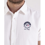 Chemise texturée blanche avec broderie