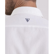 Chemise texturée blanche avec broderie