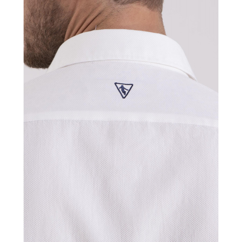 Chemise texturée blanche avec broderie