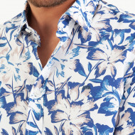 Chemise manches longues en popeline imprimé grosses fleurs