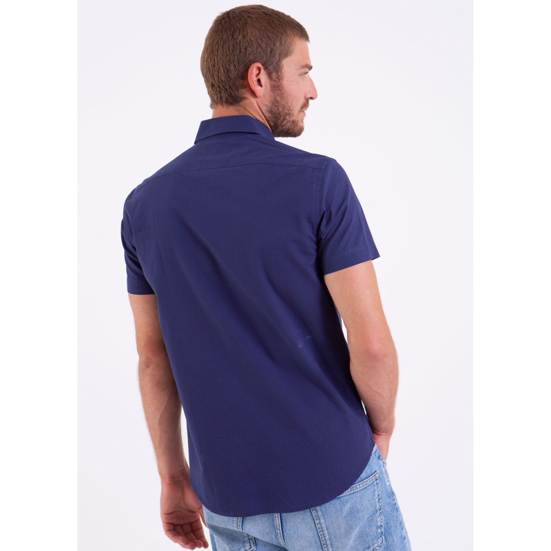 Chemise unie manches courtes avec écusson