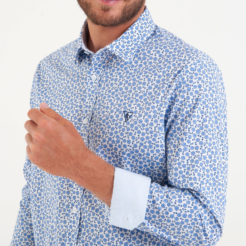 Chemise en popeline imprimé fleurs