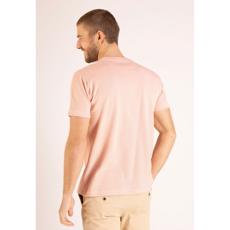 T-shirt uni en maille cloquée