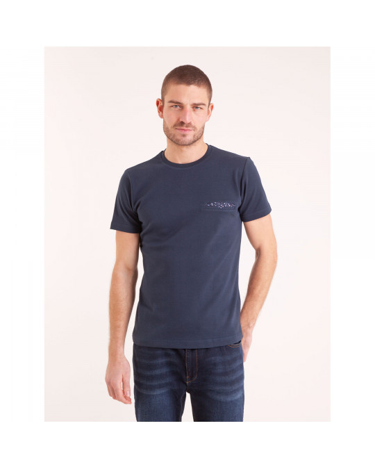 T-shirt uni détail poche plaquée