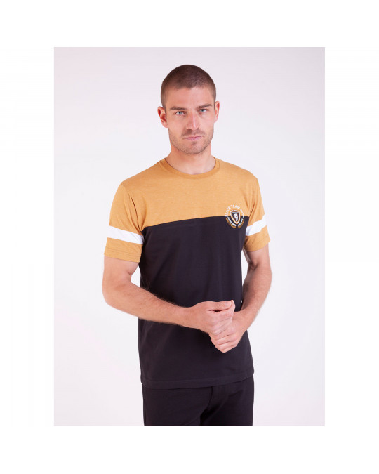 T-shirt colorblock à broderie poitrine