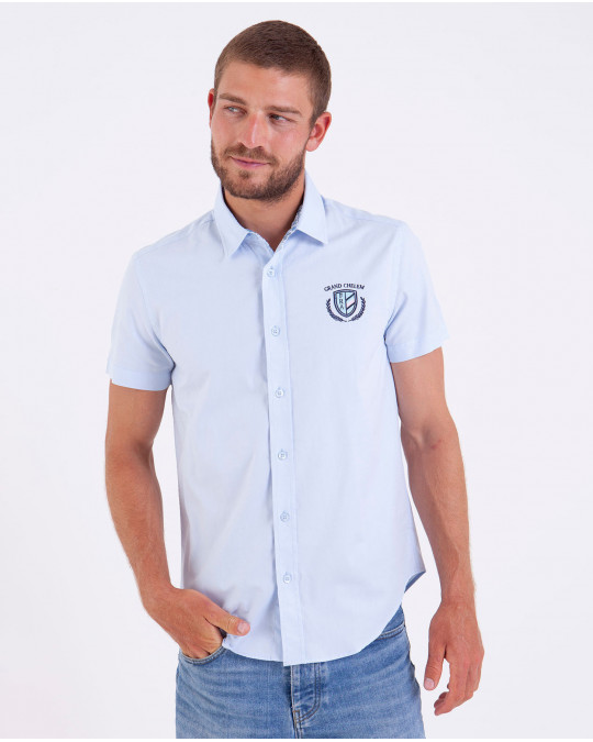 Chemise manches courtes écusson brodé