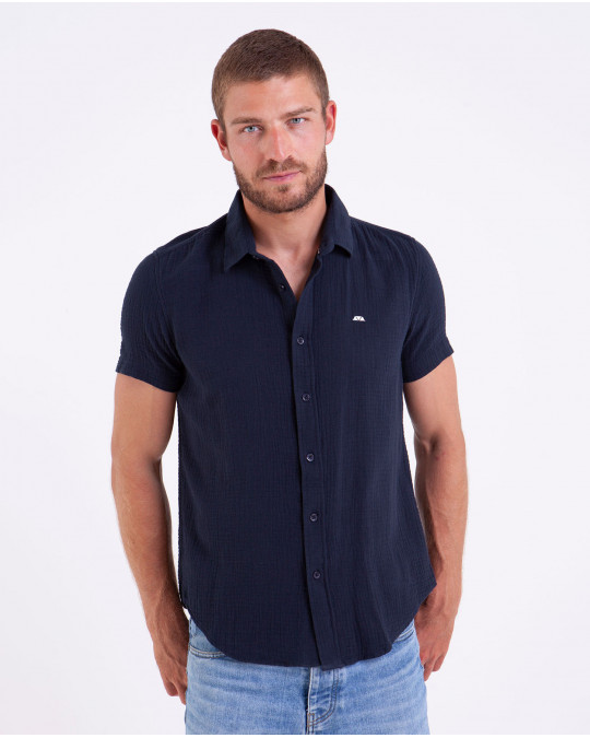 Chemise unie en gaze de coton