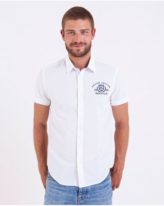 Chemise manches courtes en seersucker