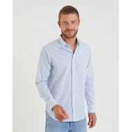Chemise à imprimé fantaisie bleu