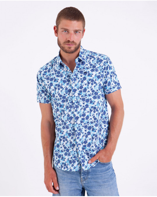 Chemise manches courtes à imprimé fleuri