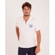 Polo col zippé en maille fantaisie cloquée
