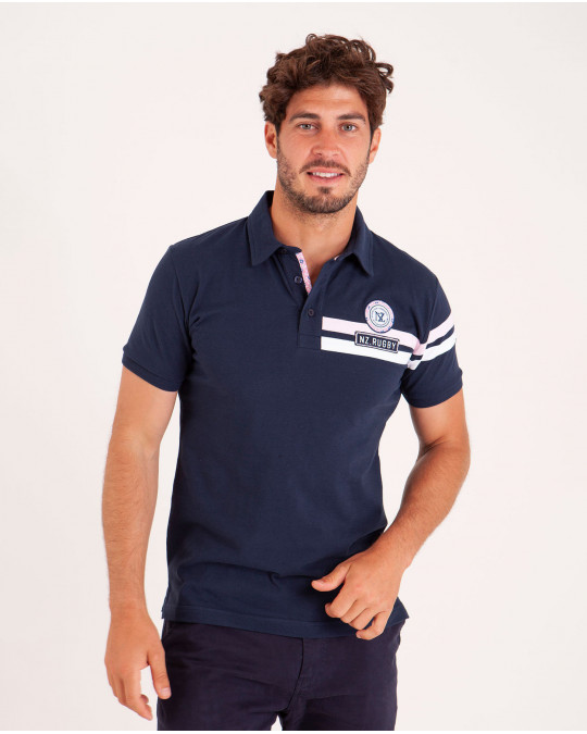 Polo manches asymétriques avec bandes