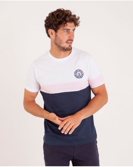 T-shirt colorblock à manches assymétriques