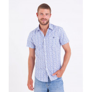 Chemise en popeline à imprimé fleuri poche plaquée