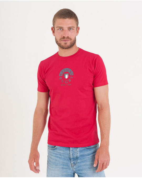 T-shirt uni print poitrine rugby nations