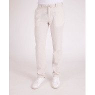 pantalon en coton lin rayé