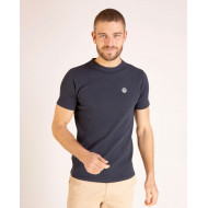 Tee-shirt manches courtes en maille fantaisie avec badge PVC