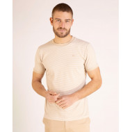 Tee-shirt manches courtes en interlock rayé
