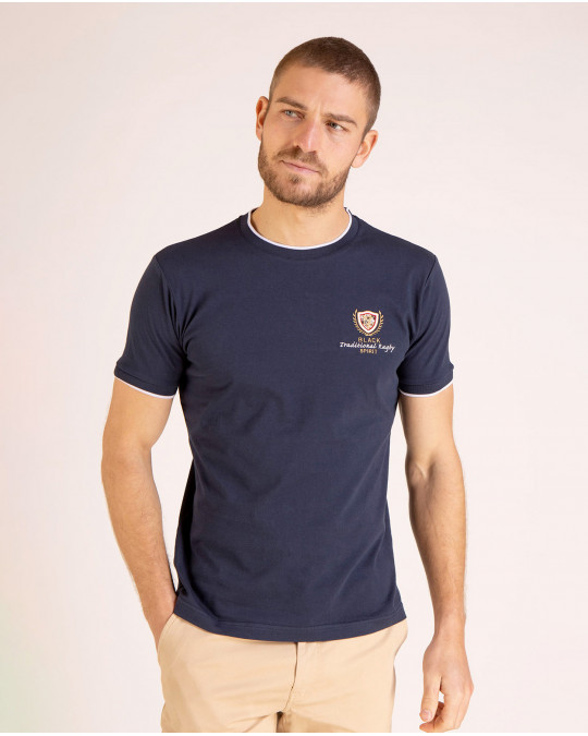 Tee-shirt uni à broderies