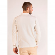 Polo manches longues avec écusson en maille cloquée