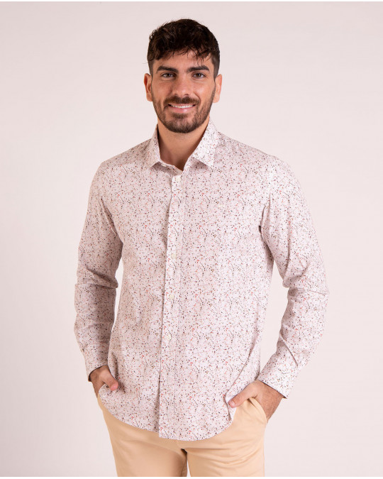 Chemise manches longues à motif abstrait