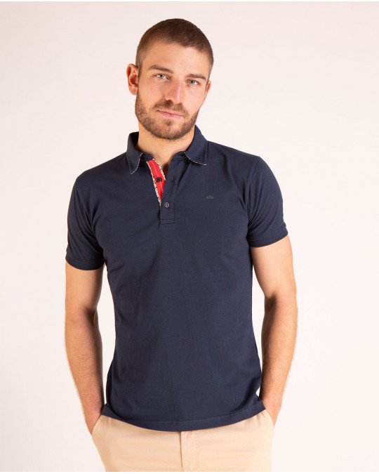 Maillot manches courtes uni avec broderie dos