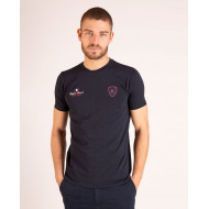 Tee-shirt uni à broderies poitrine