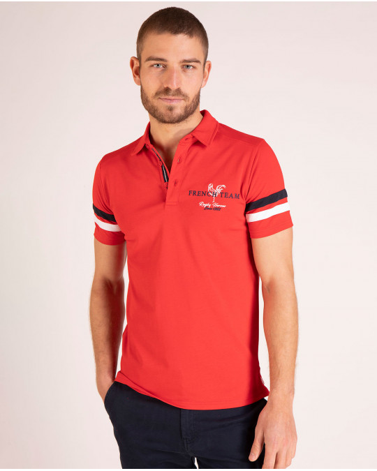 Maillot uni manches courtes avec bandes appliquées