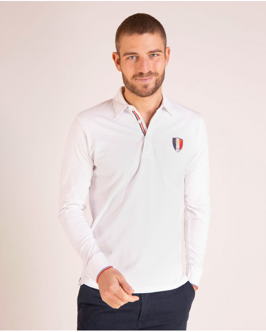 Maillot manches longues uni numéro 10 avec détails tricolores