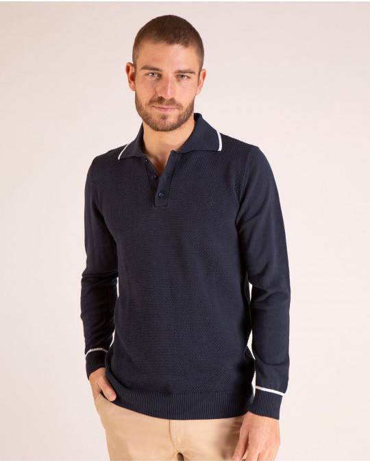 Polo manches longues tricoté