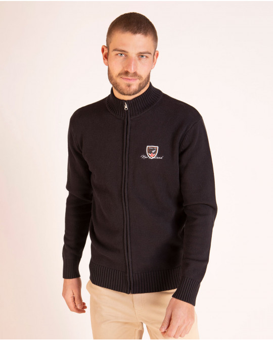 Cardigan zippé à col montant