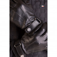 Gants noir en cuir avec doublure en laine