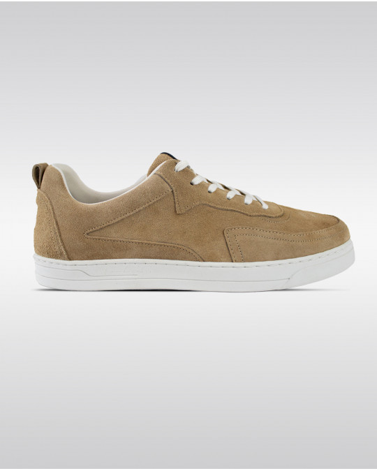 Baskets en cuir beige