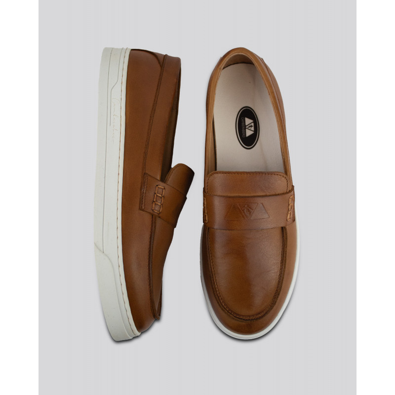 Mocassins en cuir camel