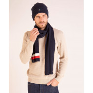 Echarpe bleu marine avec bandes tricolores
