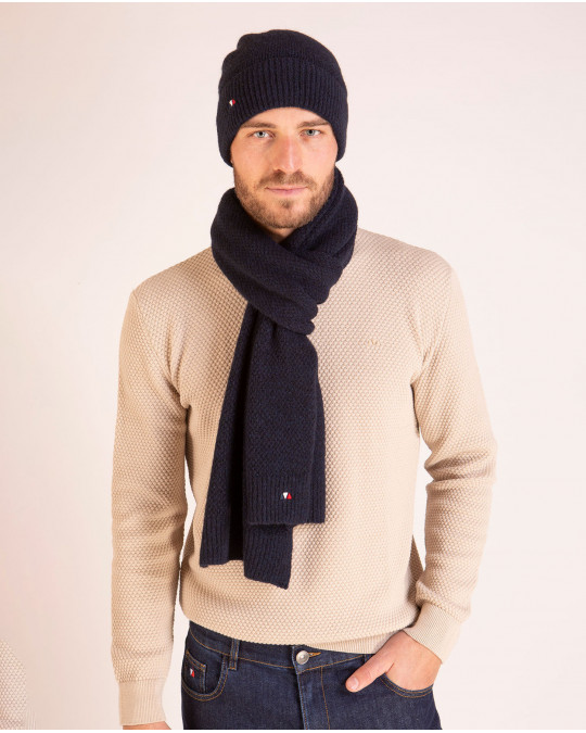 Echarpe unie bleu marine
