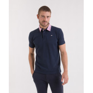 Polo uni en maille cloquée fantaisie