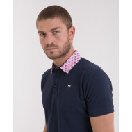 Polo uni en maille cloquée fantaisie