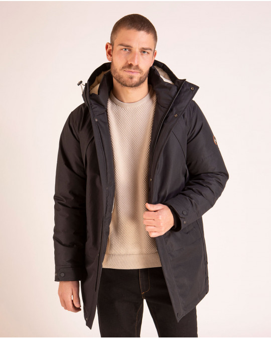 Parka à capuche noir