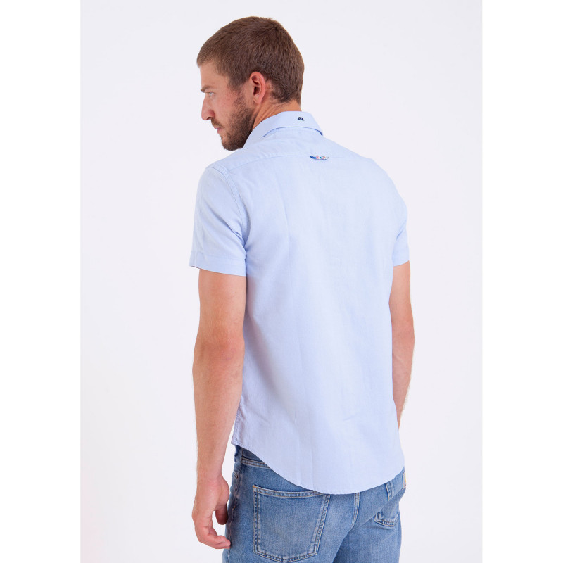Chemise manches courtes bleu ciel