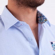 Chemise manches courtes bleu ciel