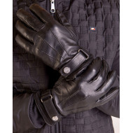 Gants noir en cuir avec doublure en laine