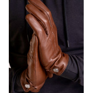 Gants marron en cuir avec doublure polaire