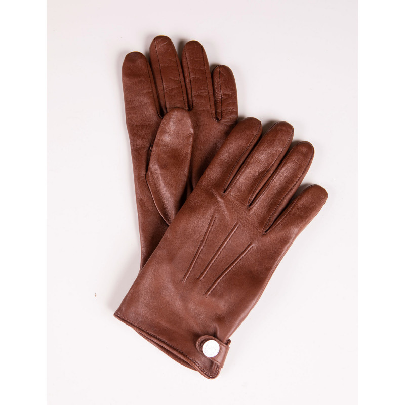Gants marron en cuir avec doublure polaire