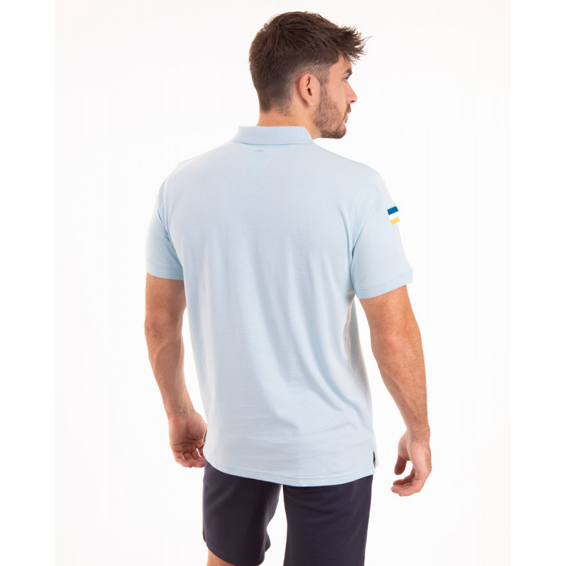 Polo manches courtes avec badge PVC poitrine