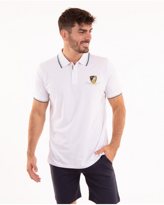 Polo manches courtes avec écussons brodés