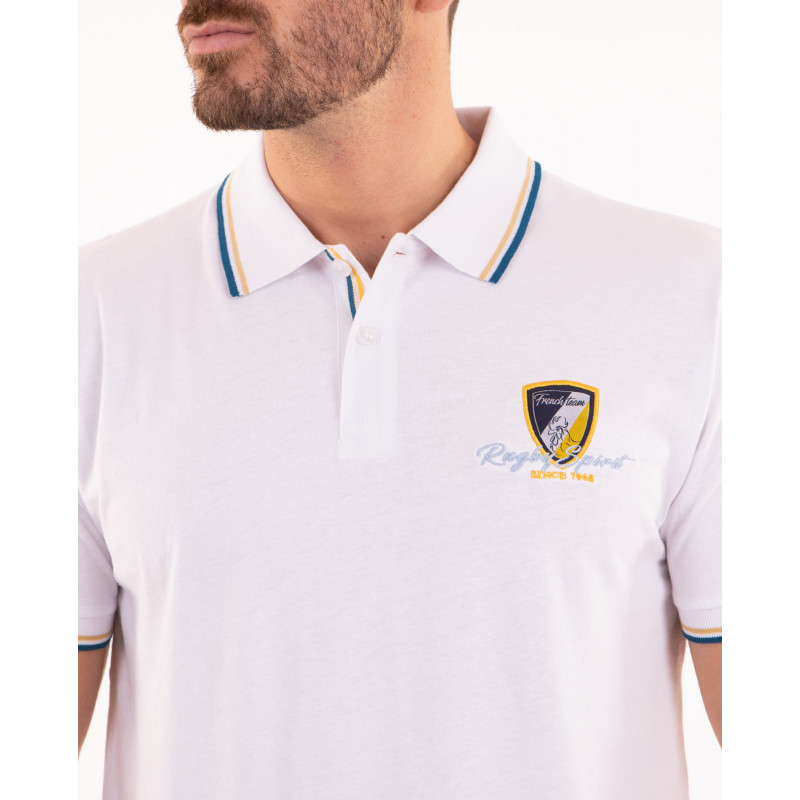 Polo manches courtes avec écussons brodés
