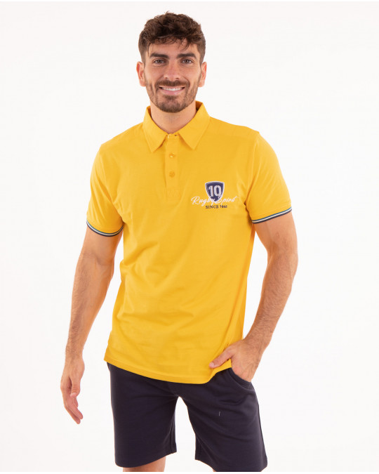 Maillot manches courtes avec écussons et broderies