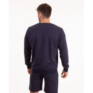 Sweat molleton uni bleu marine avec badge PVC